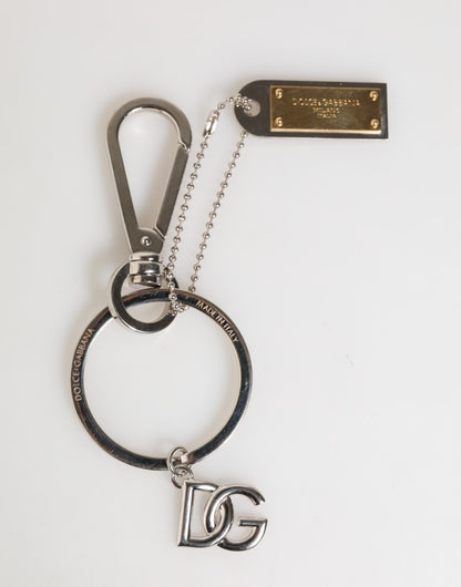 Dolce & Gabbana Silver DG Logo Key Holder Keychain Bag Charm Keyring