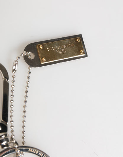 Dolce & Gabbana Silver DG Logo Key Holder Keychain Bag Charm Keyring