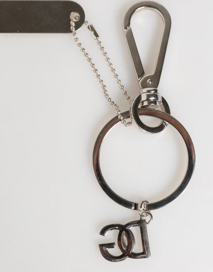 Dolce & Gabbana Silver DG Logo Key Holder Keychain Bag Charm Keyring