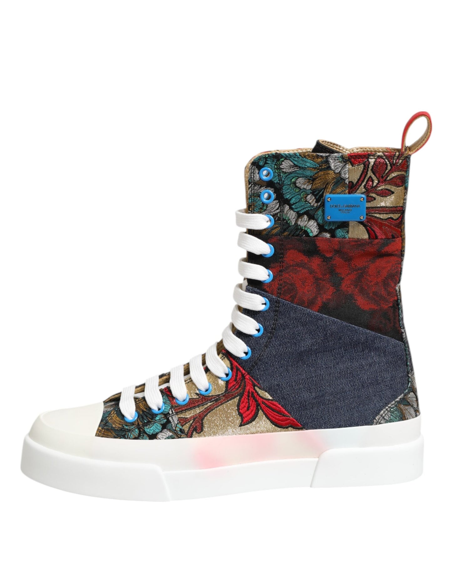Dolce & Gabbana Multicolor Patchwork High Top Sneakers Shoes