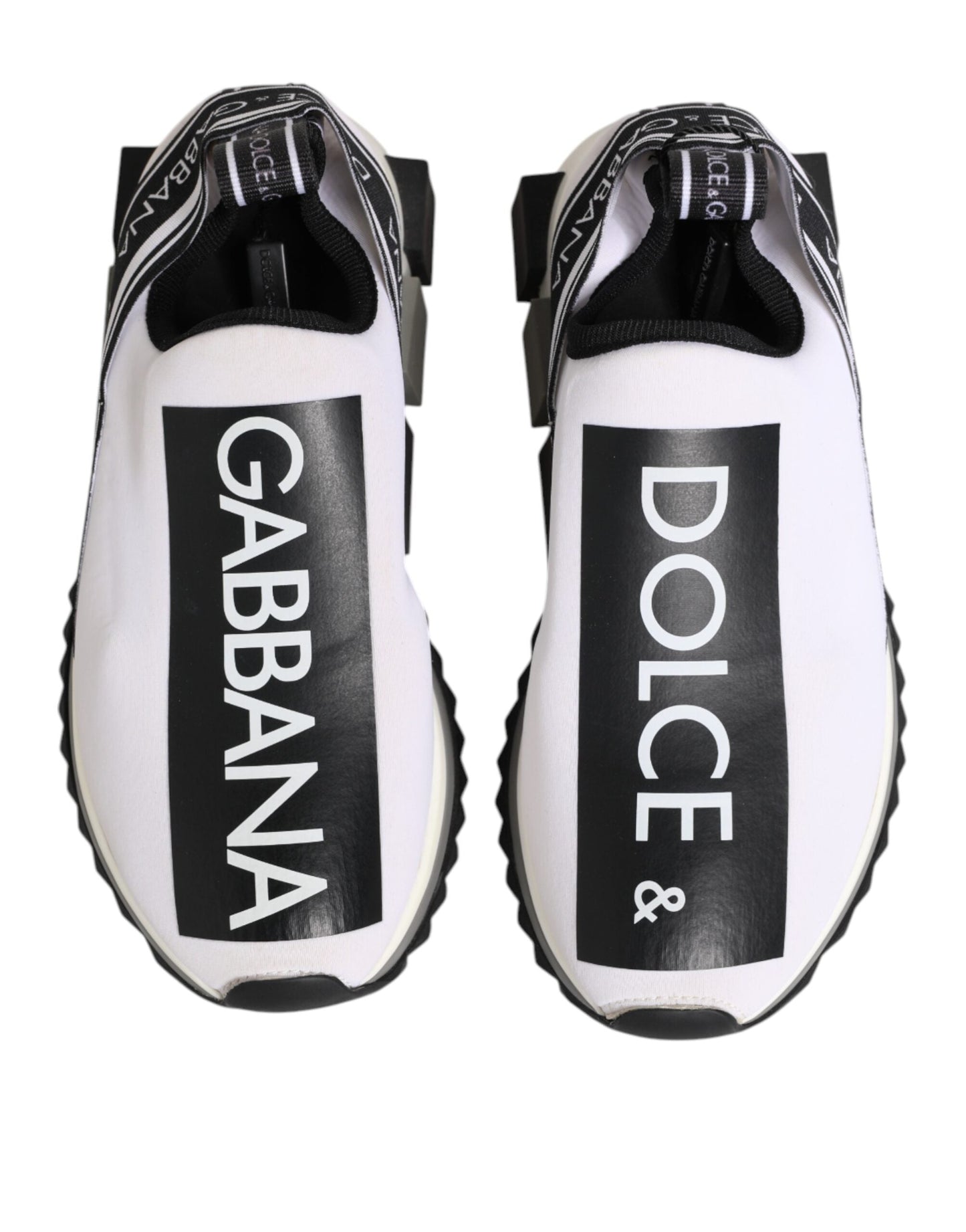 Dolce & Gabbana Black White Slip On Sorrento Sneakers Shoes