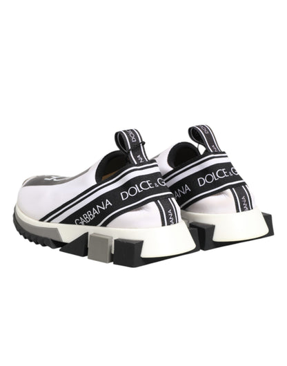 Dolce & Gabbana Black White Slip On Sorrento Sneakers Shoes