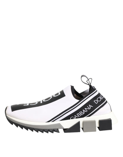Dolce & Gabbana Black White Slip On Sorrento Sneakers Shoes