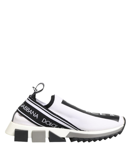 Dolce & Gabbana Black White Slip On Sorrento Sneakers Shoes