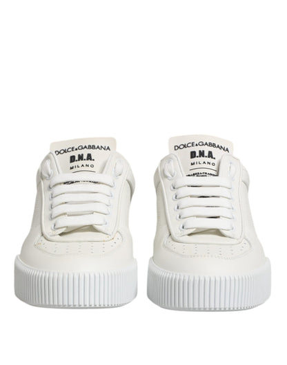 Dolce & Gabbana White Miami Leather Low Top Sneakers Shoes