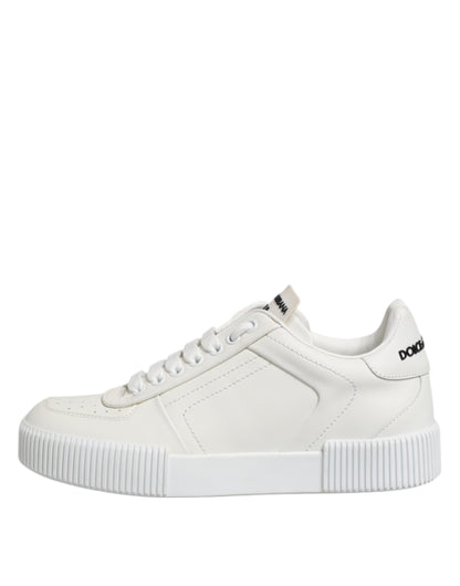 Dolce & Gabbana White Miami Leather Low Top Sneakers Shoes