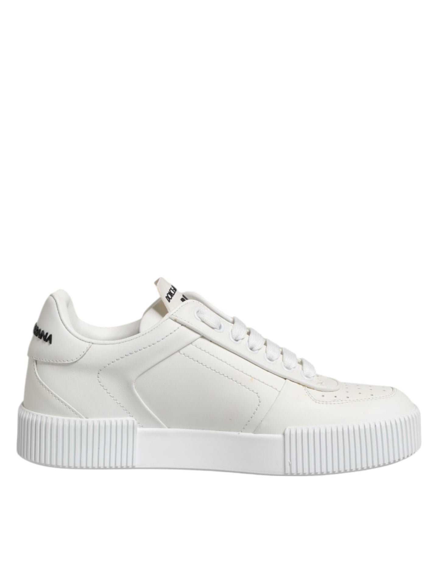 Dolce & Gabbana White Miami Leather Low Top Sneakers Shoes