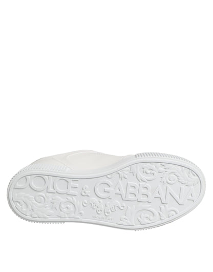 Dolce & Gabbana White Miami Leather Low Top Sneakers Shoes