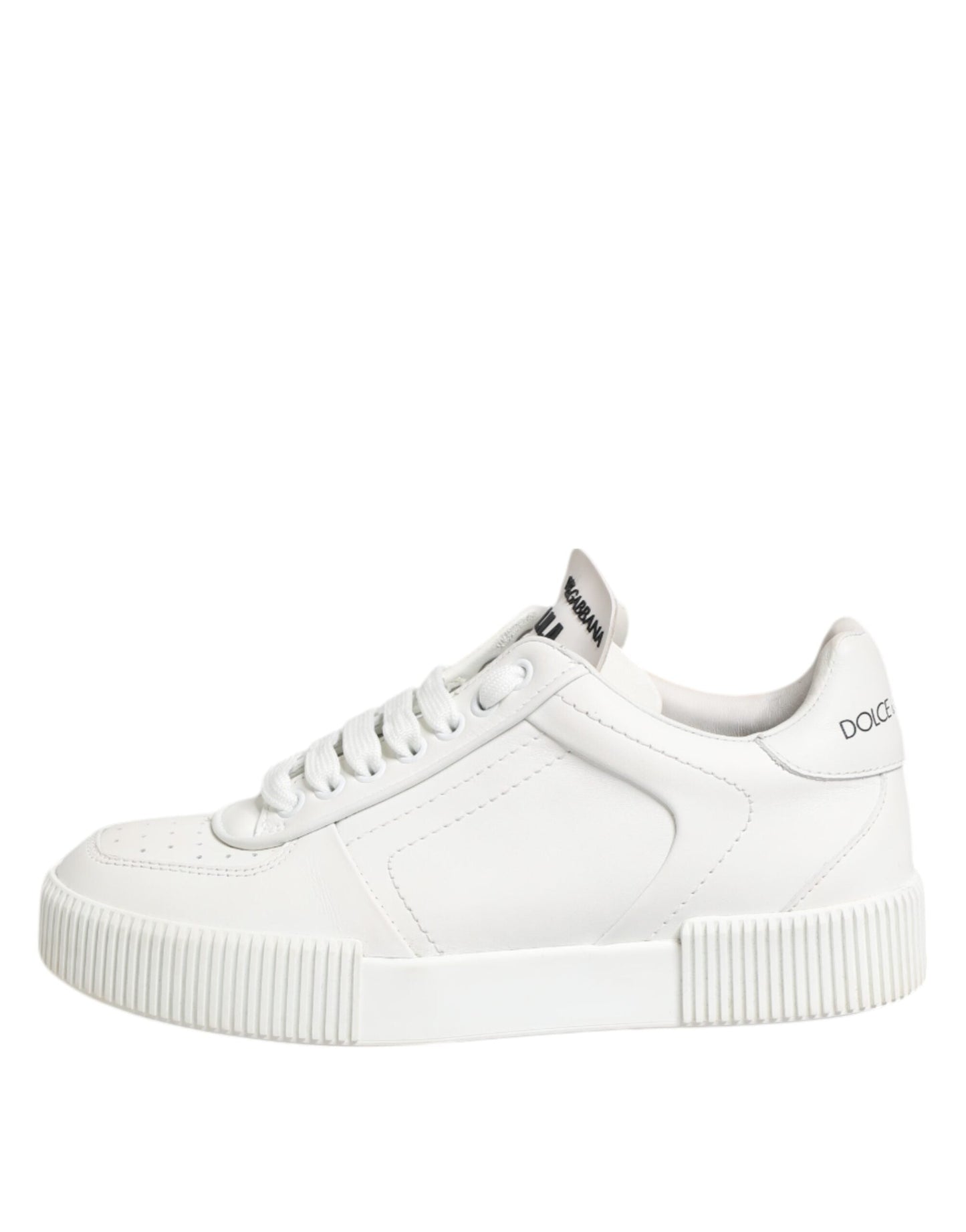 Dolce & Gabbana White Miami Leather Low Top Sneakers Shoes