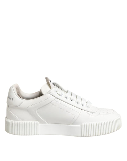 Dolce & Gabbana White Miami Leather Low Top Sneakers Shoes