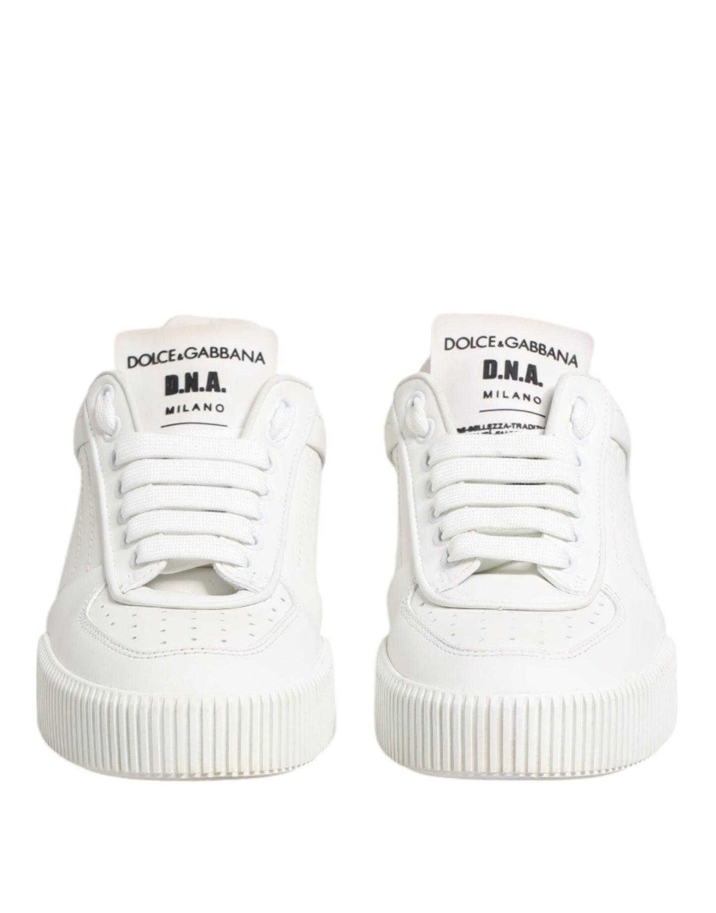 Dolce & Gabbana White Miami Leather Low Top Sneakers Shoes