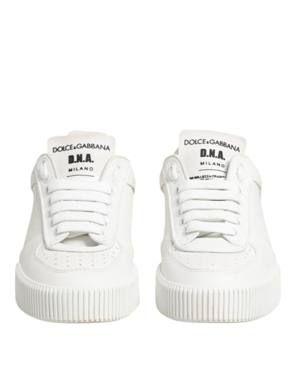 Dolce & Gabbana White Miami Leather Low Top Sneakers Shoes