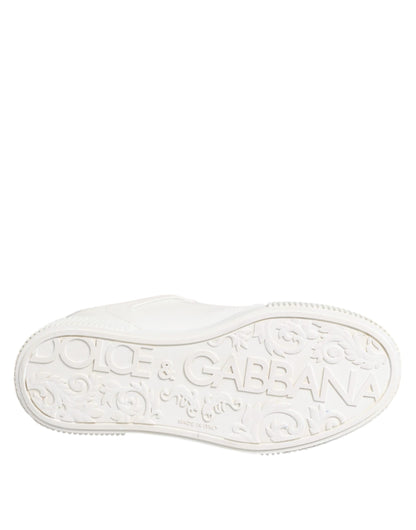 Dolce & Gabbana White Miami Leather Low Top Sneakers Shoes