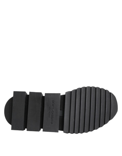 Dolce & Gabbana Black Grey Slip On Sorrento Sneakers Shoes