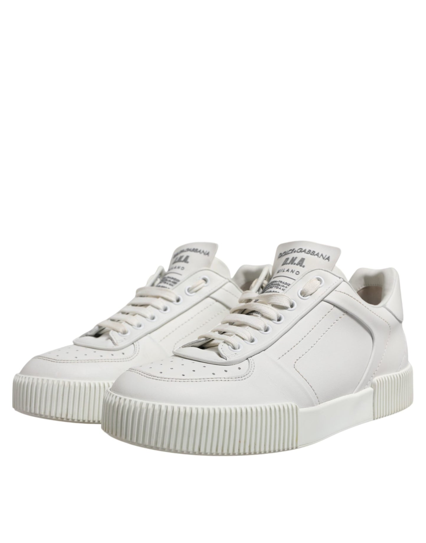 Dolce & Gabbana White Miami Leather Low Top Sneakers Men Shoes