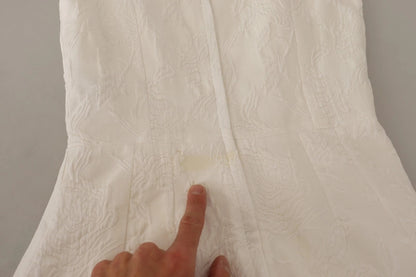 Dolce & Gabbana White Floral Sleeveless Sheath Mini Dress