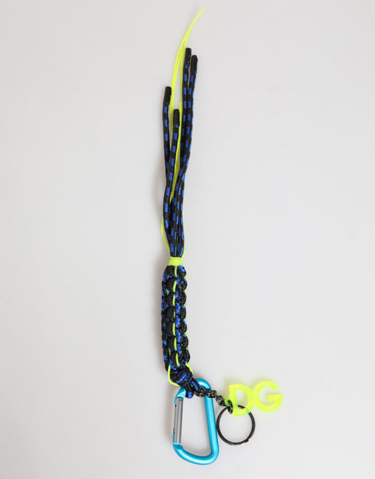 Dolce & Gabbana Multicolor Leather Tape String DG Logo Keychain Keyring