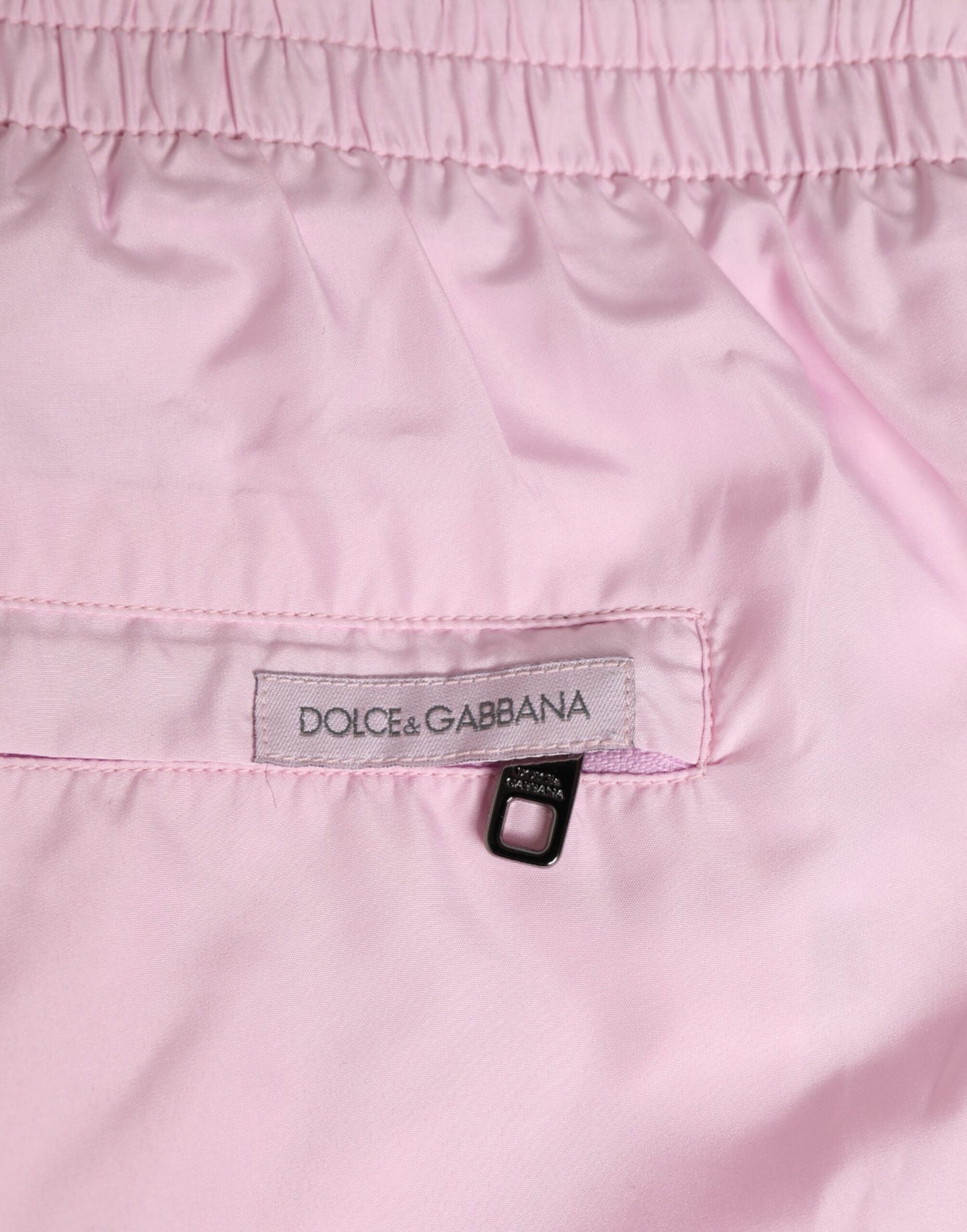 Dolce & Gabbana Pink Nylon Logo Side Stripe Beachwear Men Swimwear