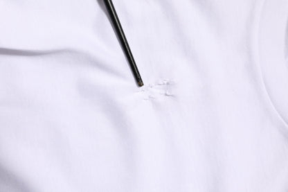 Dolce & Gabbana White Cotton Logo Patch Crew Neck Men T-shirt