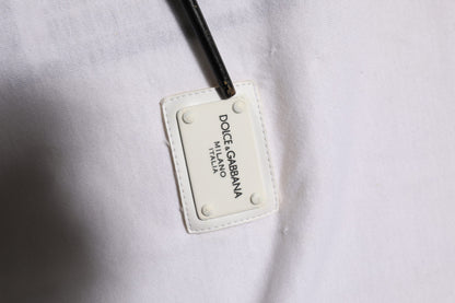 Dolce & Gabbana White Cotton Logo Patch Crew Neck Men T-shirt