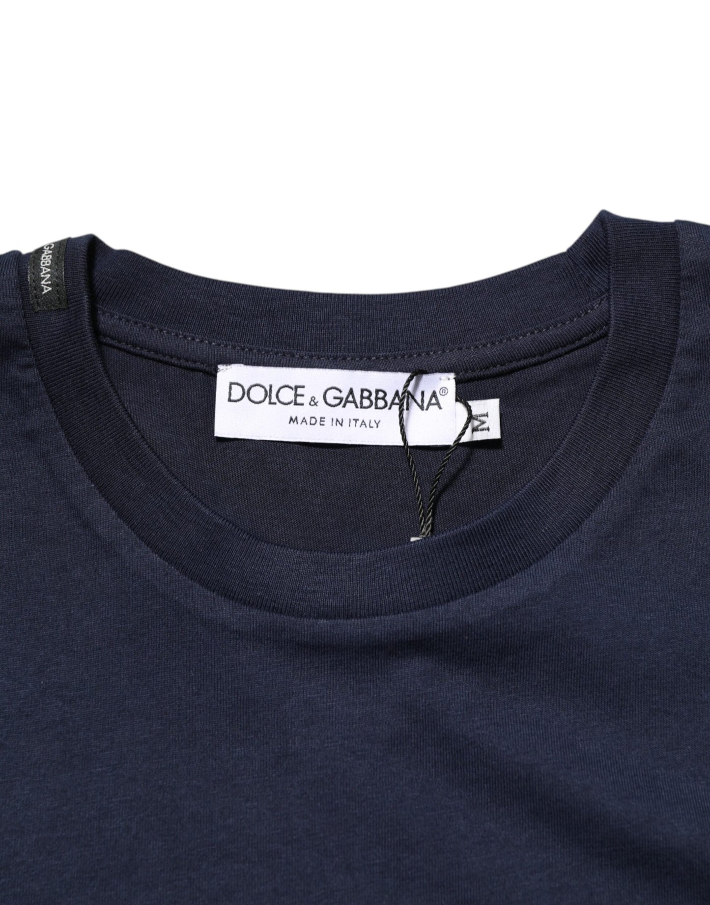 Dolce & Gabbana Dark Blue Cotton DG Logo Print Men’s Top T-shirt