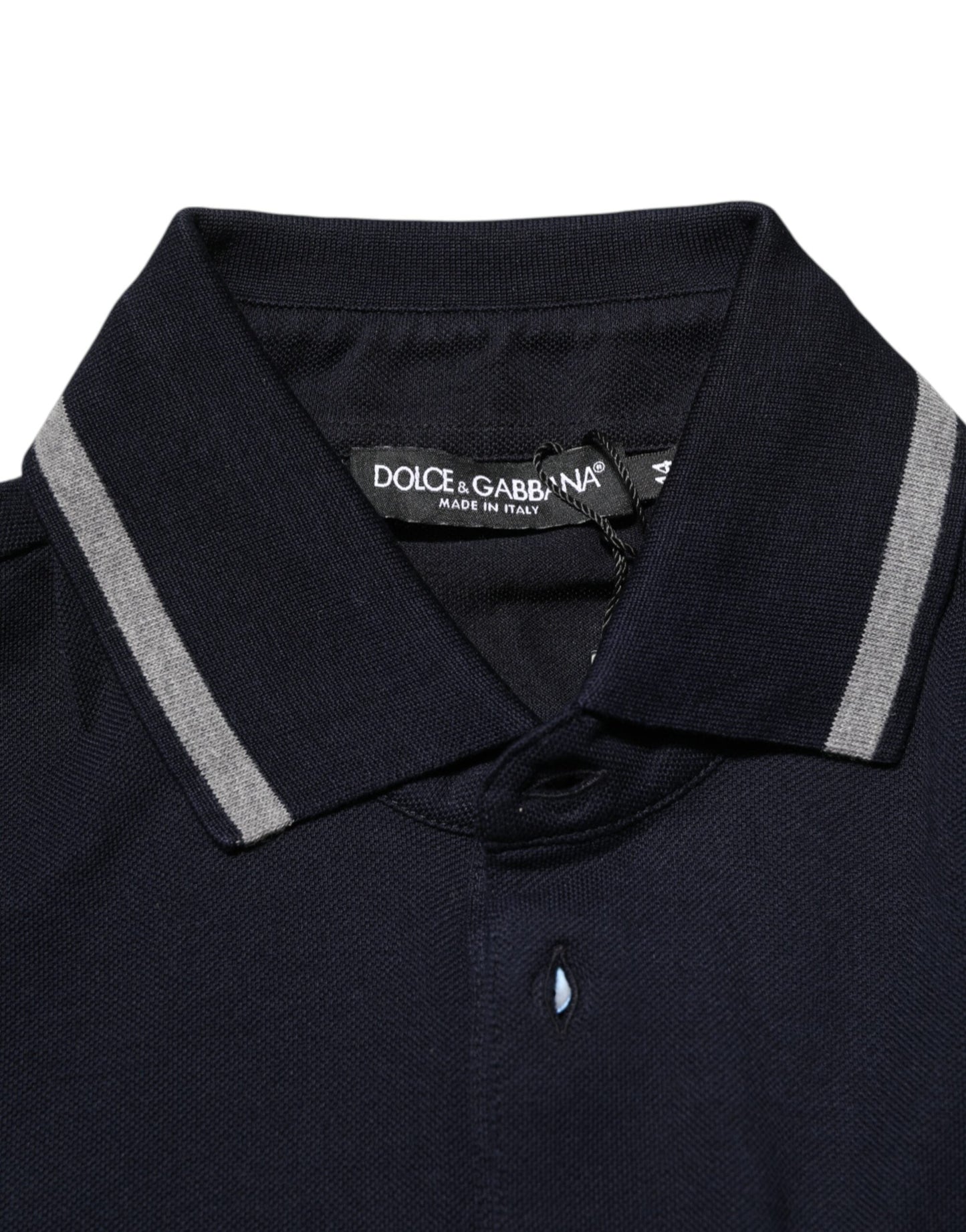 Dolce & Gabbana Navy Blue Cotton Crown Crest Logo Men T-Shirt