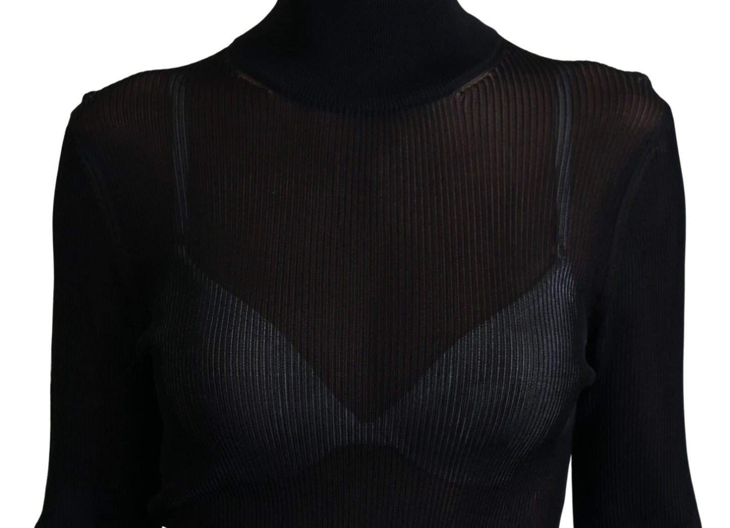 Dolce & Gabbana Black Turtleneck Slim Fit Pullover Sweater