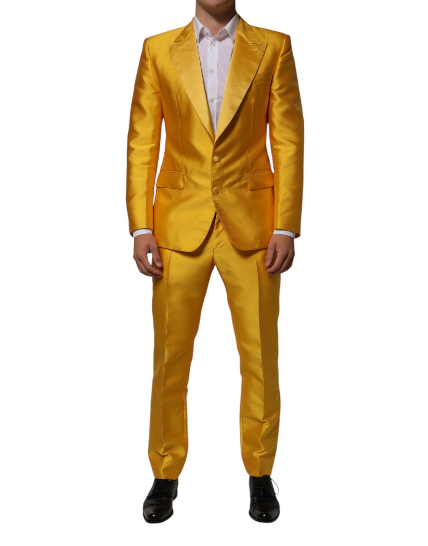Dolce & Gabbana Yellow 2 Piece Silk Blend Men Suit SICILIA