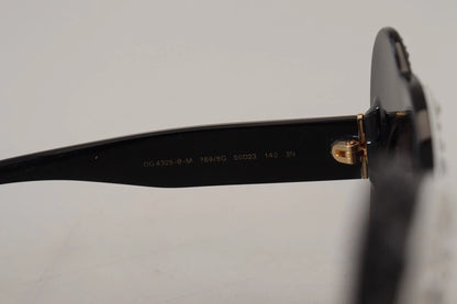 Dolce & Gabbana DG4325BM White Black Acetate Crystal Shades Sunglasses