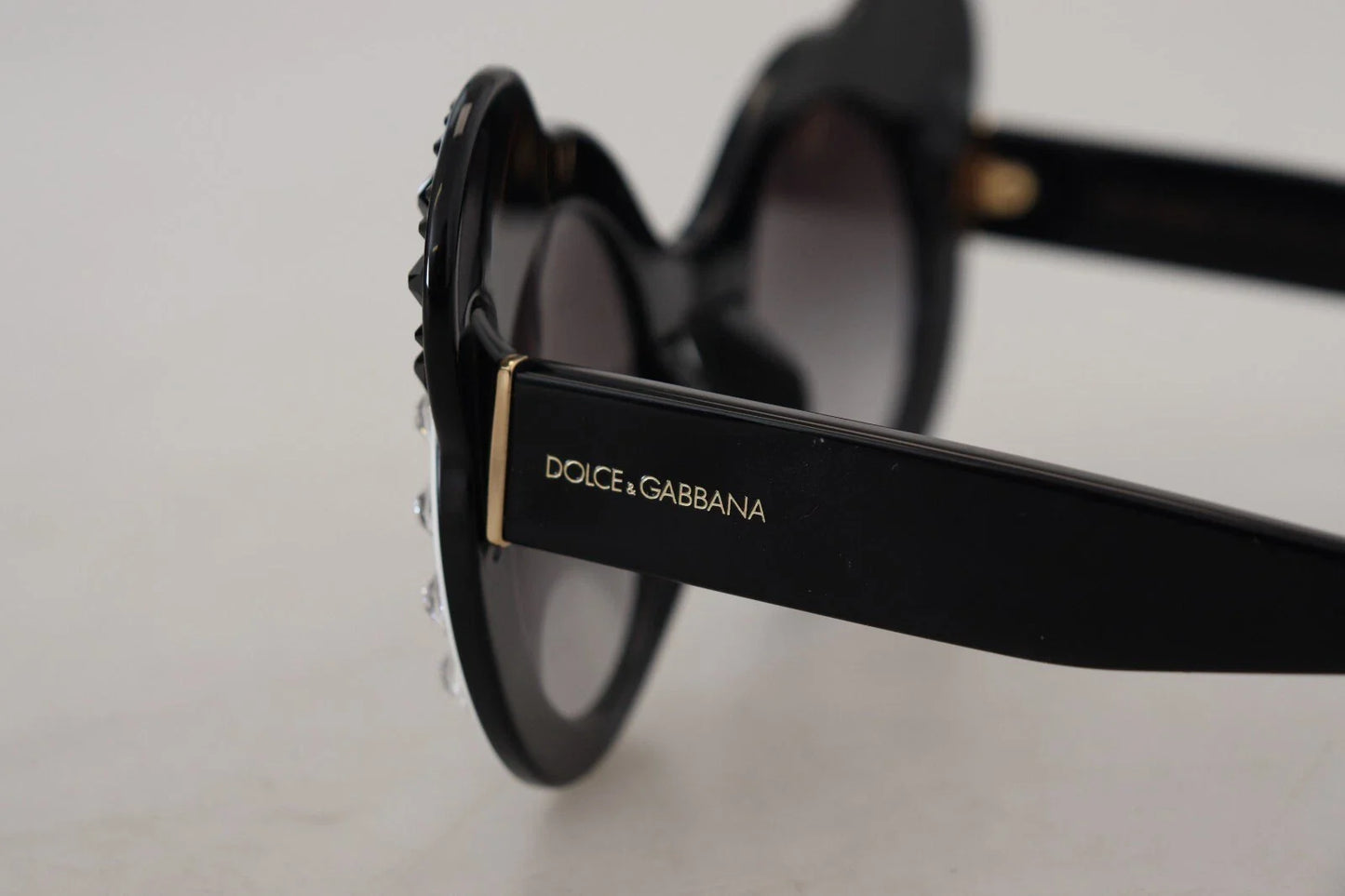 Dolce & Gabbana DG4325BM White Black Acetate Crystal Shades Sunglasses