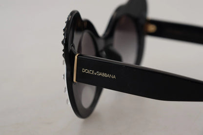 Dolce & Gabbana DG4325BM White Black Acetate Crystal Shades Sunglasses