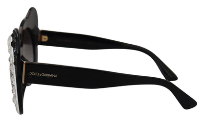 Dolce & Gabbana DG4325BM White Black Acetate Crystal Shades Sunglasses