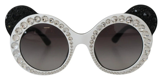 Dolce & Gabbana DG4325BM White Black Acetate Crystal Shades Sunglasses
