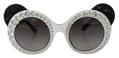 Dolce & Gabbana DG4325BM White Black Acetate Crystal Shades Sunglasses