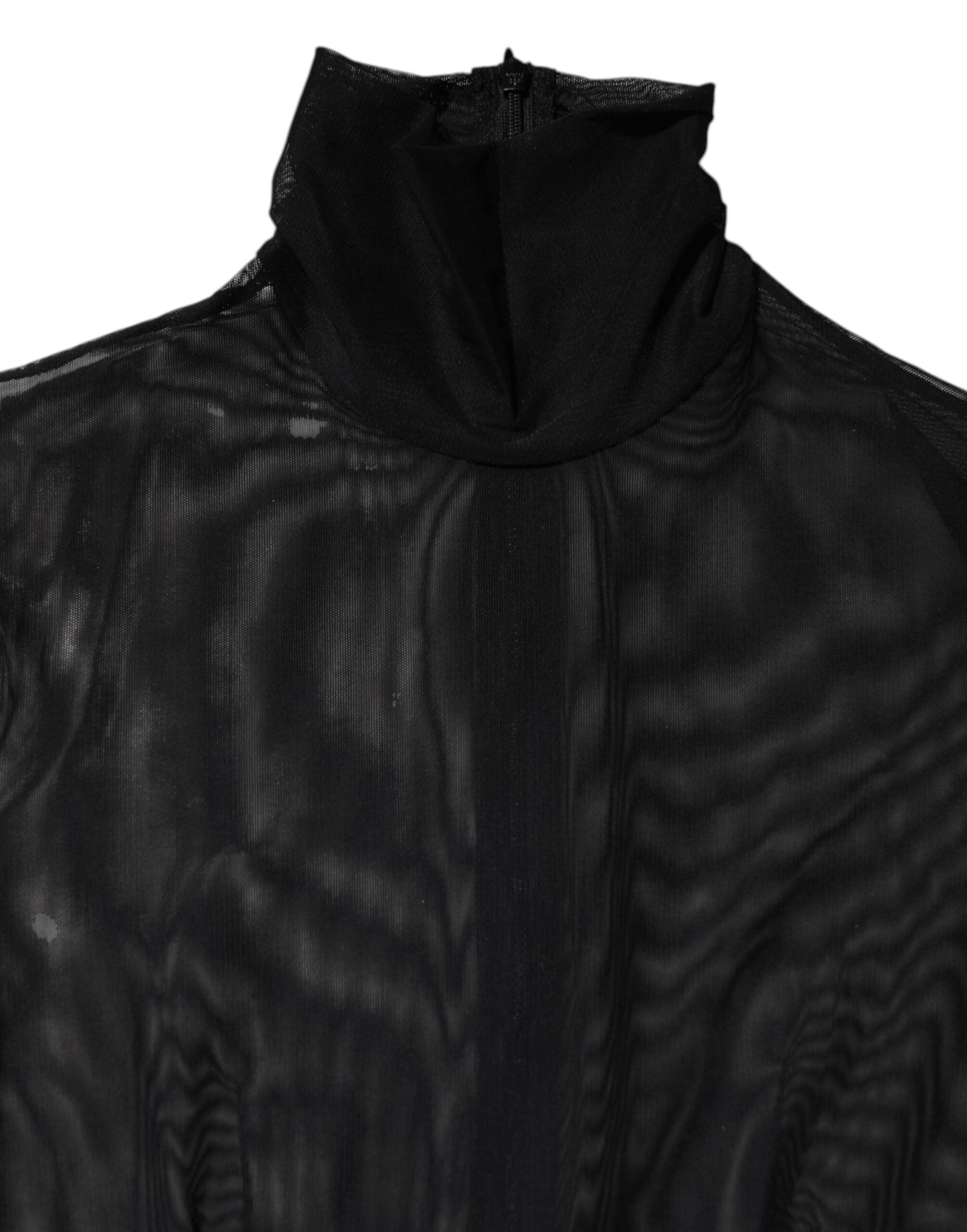 Dolce & Gabbana Black Sheer Mesh Long Sleeve Jumpsuit Bodysuit Dress