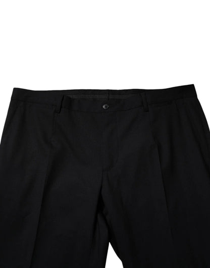Dolce & Gabbana Black Wool Formal Dress Men Trousers Pants