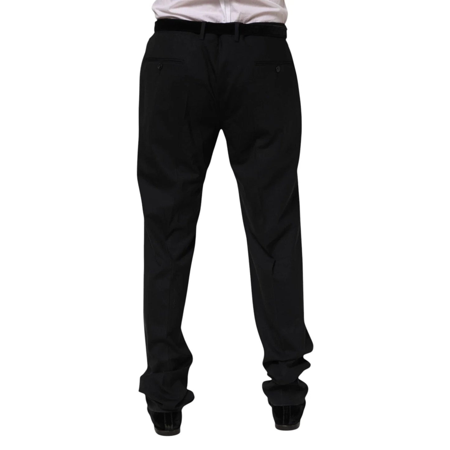Dolce & Gabbana Black Wool Formal Dress Men Trousers Pants