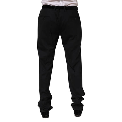 Dolce & Gabbana Black Wool Formal Dress Men Trousers Pants