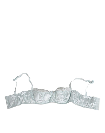 Dolce & Gabbana Light Blue Silk Semi-Padded Balconette Underwear
