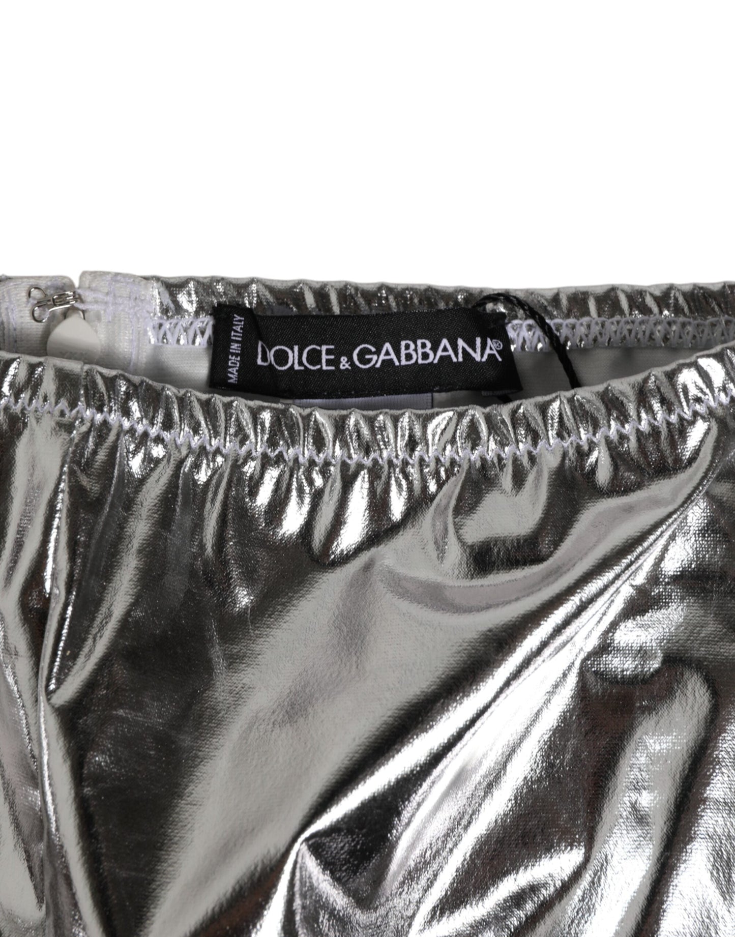 Dolce & Gabbana Silver Metallic High Waist Bikini Bottom Women  Underwear