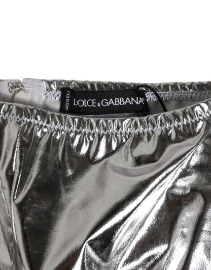 Dolce & Gabbana Silver Metallic High Waist Bikini Bottom Women  Underwear