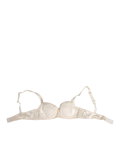 Dolce & Gabbana White Satin Lace Balconnet Lingerie Underwear