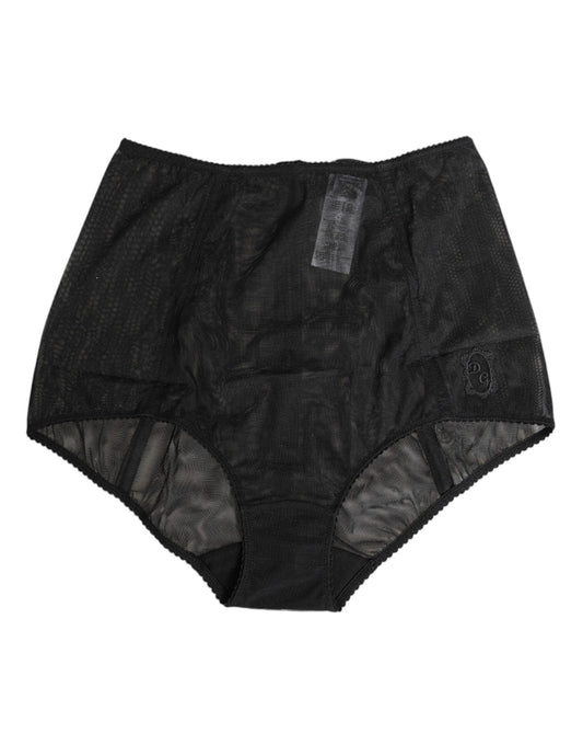 Dolce & Gabbana Black High Waist Mesh Sheer Shapewear Underwear