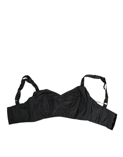 Dolce & Gabbana Black Stretch Nylon Bustier Bra Underwear