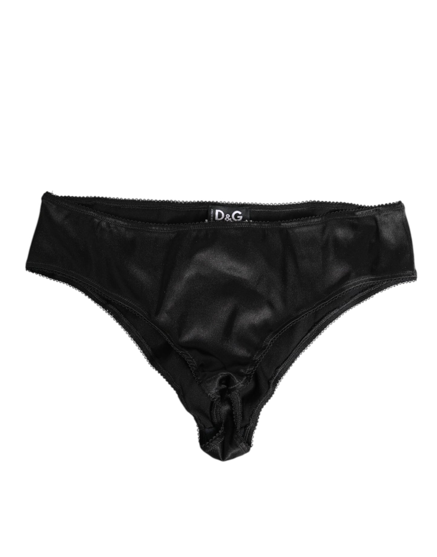 Dolce & Gabbana Black Satin Stretch Slip Brief Women Underwear