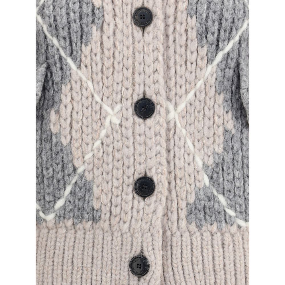 Ermanno Scervino Wool argyle-patterned Cardigan