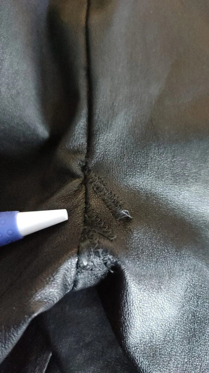 Dolce & Gabbana Black Leather Elastic Waist Trouser Pants