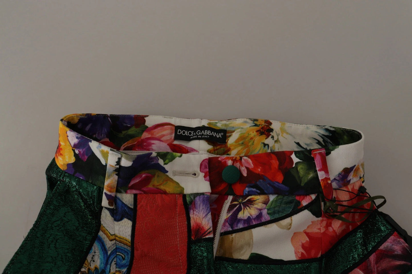 Dolce & Gabbana Multicolor Patchwork Jacquard High Waist Pants