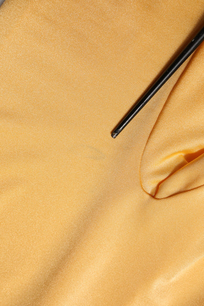 Dolce & Gabbana Gold Yellow Stretch Long Sleeve Bodysuit Dress