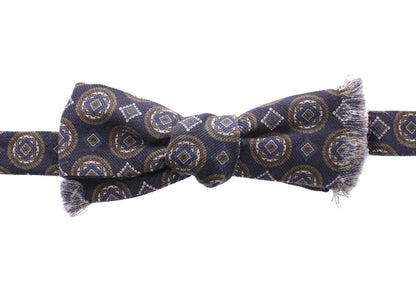 Dolce & Gabbana Blue Silk Baroque Fantasi Tied Bow Tie Papillon